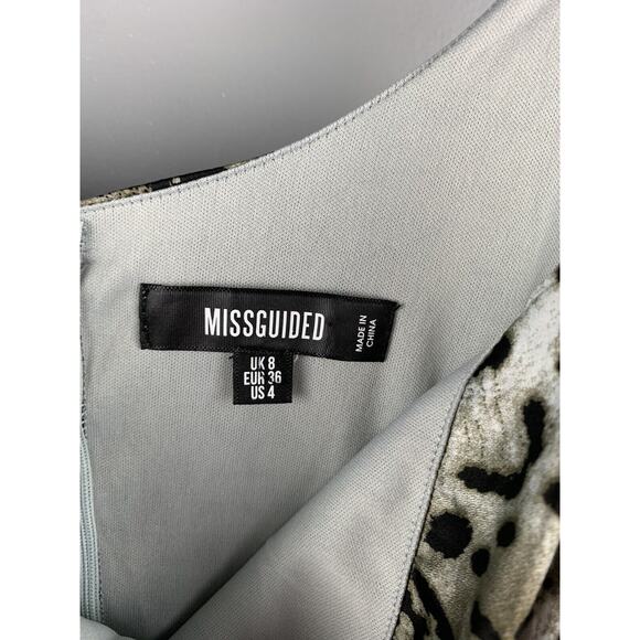 Missguided Dress womens size 4 Asymmetric High Low Fit & Flare Animal Print - Picture 2 of 7